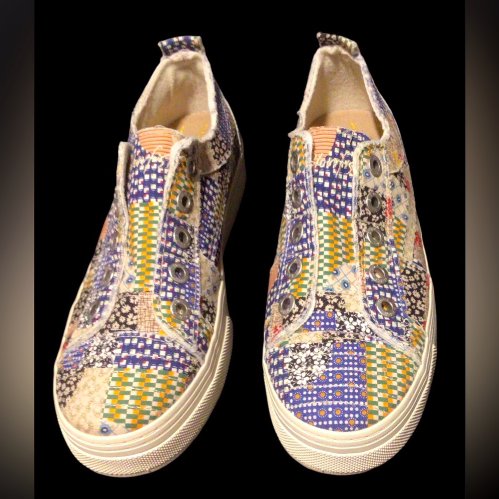 Womens Blowfish Patchwork Slip-On Tennis Shoes NWOT